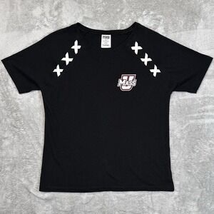 Victoria's‎ Secret 5th & Ocean UMASS Crop Top Women's S Black White Graphic Tee